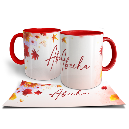 Abeeha Personalized Floral Name Mug