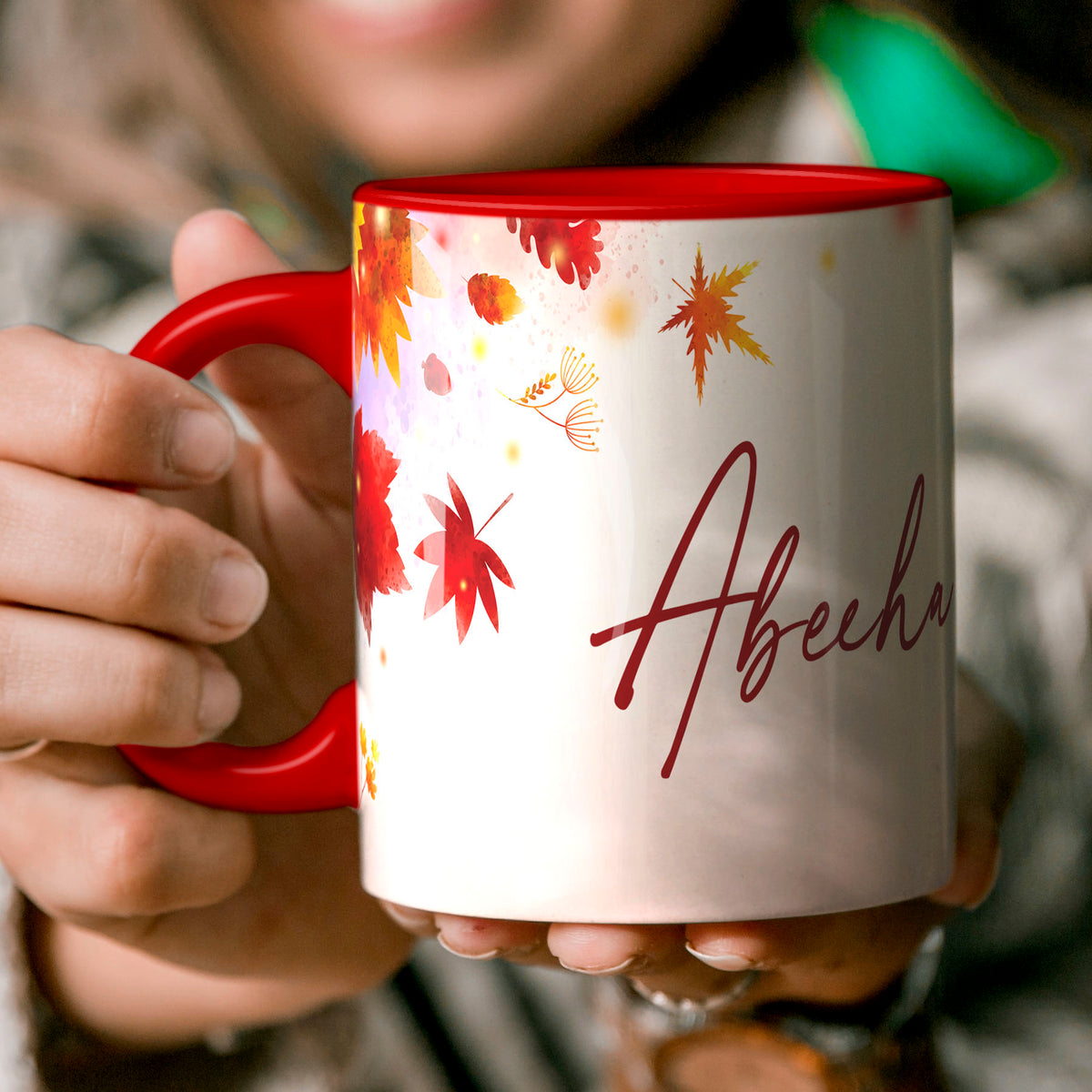 Abeeha Personalized Floral Name Mug