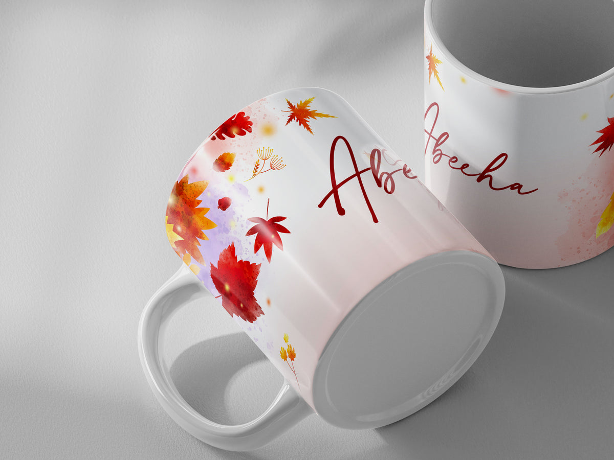 Abeeha Personalized Floral Name Mug
