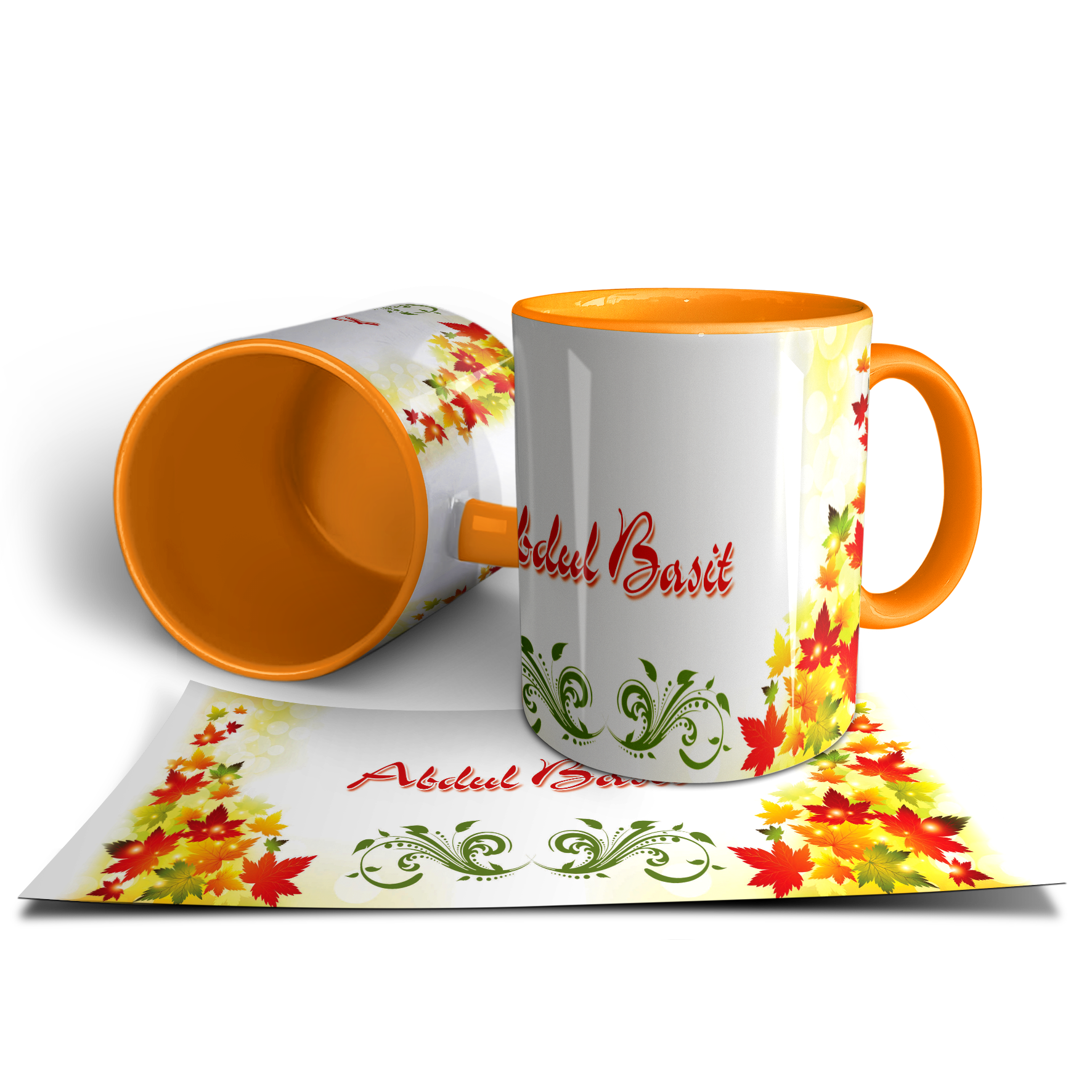 Descriptive Image of Personalized Autumn-Themed Mug