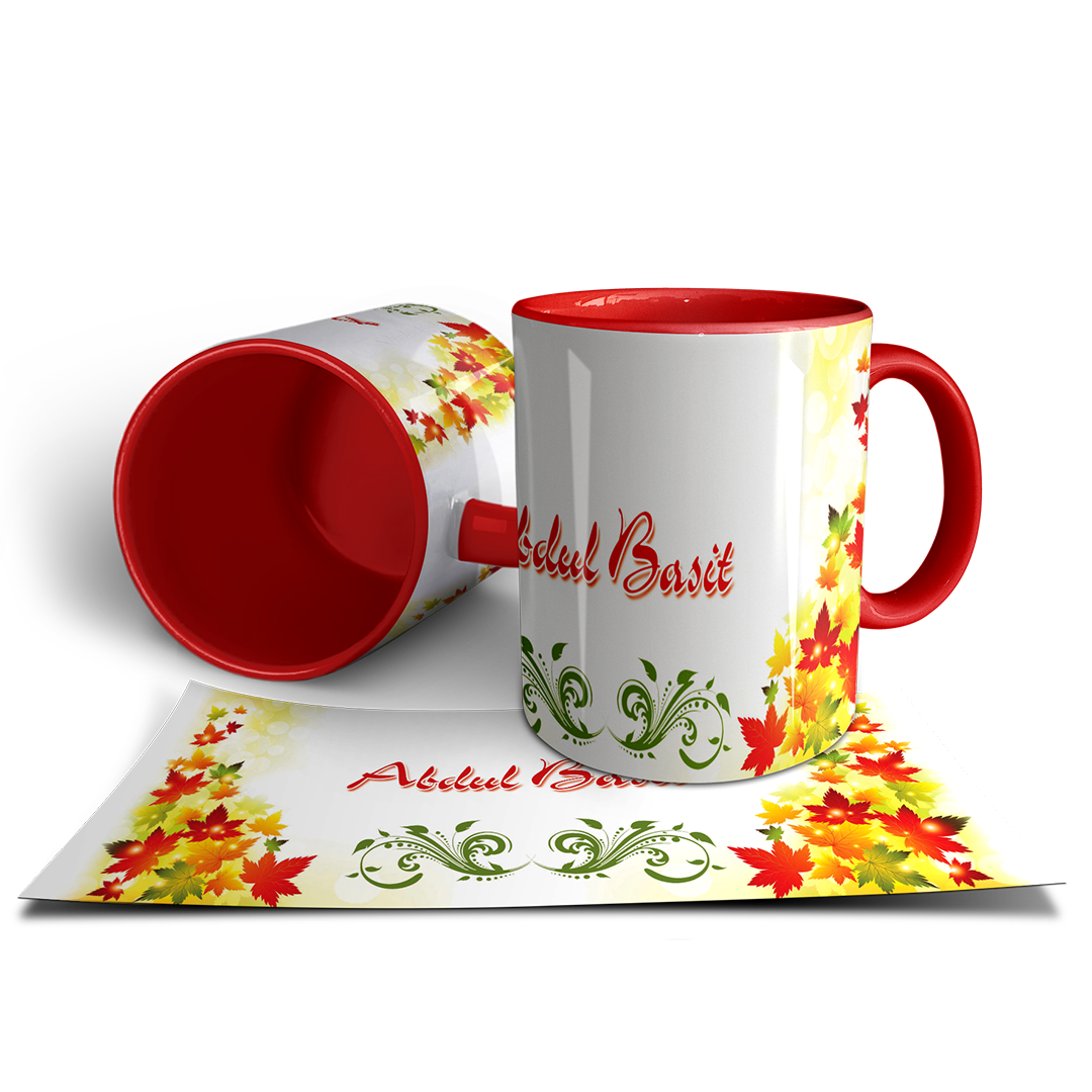 Descriptive Image of Personalized Autumn-Themed Mug