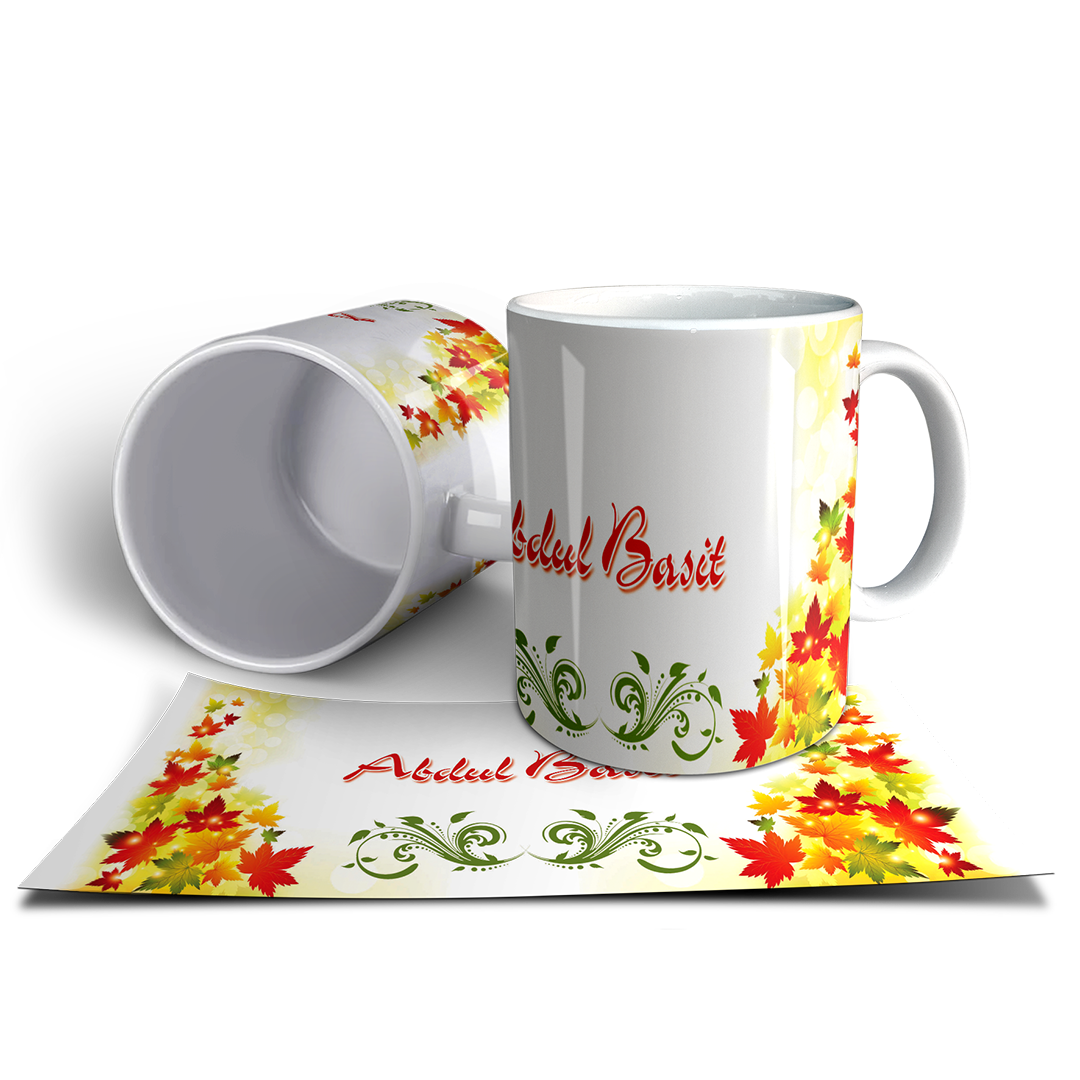 Descriptive Image of Personalized Autumn-Themed Mug