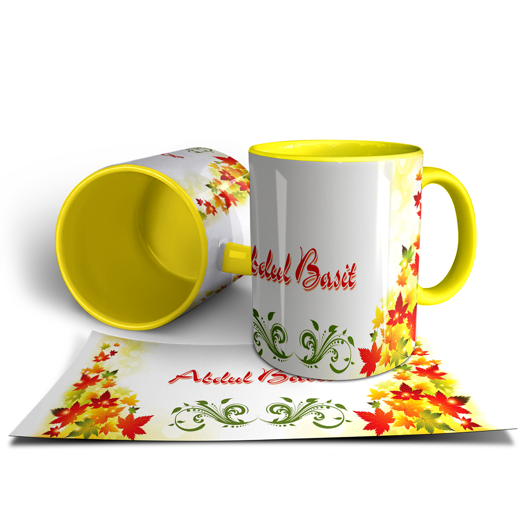Descriptive Image of Personalized Autumn-Themed Mug