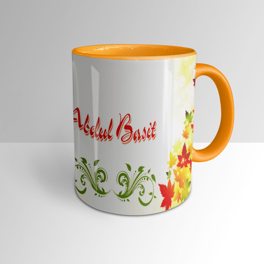 Descriptive Image of Personalized Autumn-Themed Mug