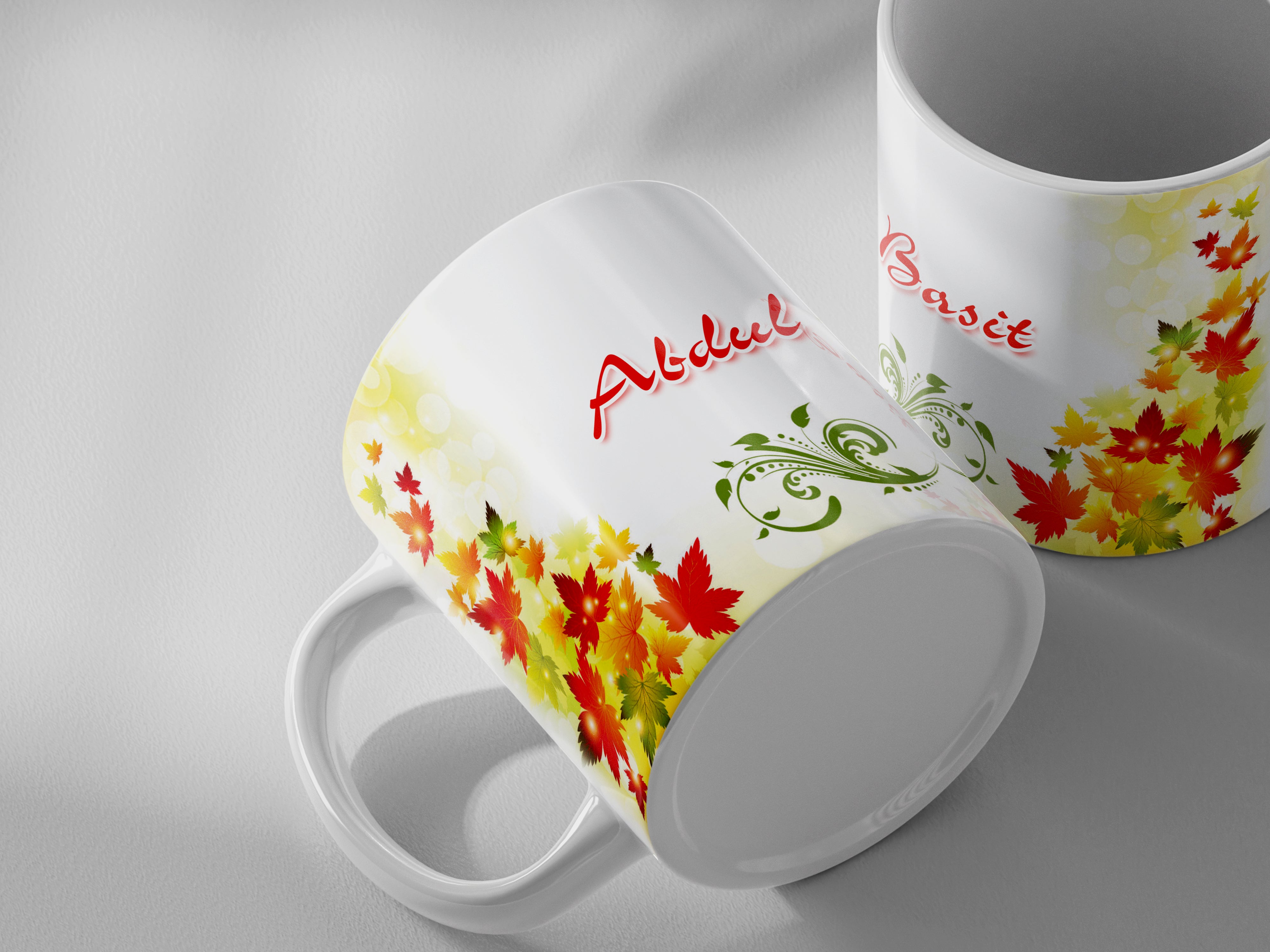 Descriptive Image of Personalized Autumn-Themed Mug