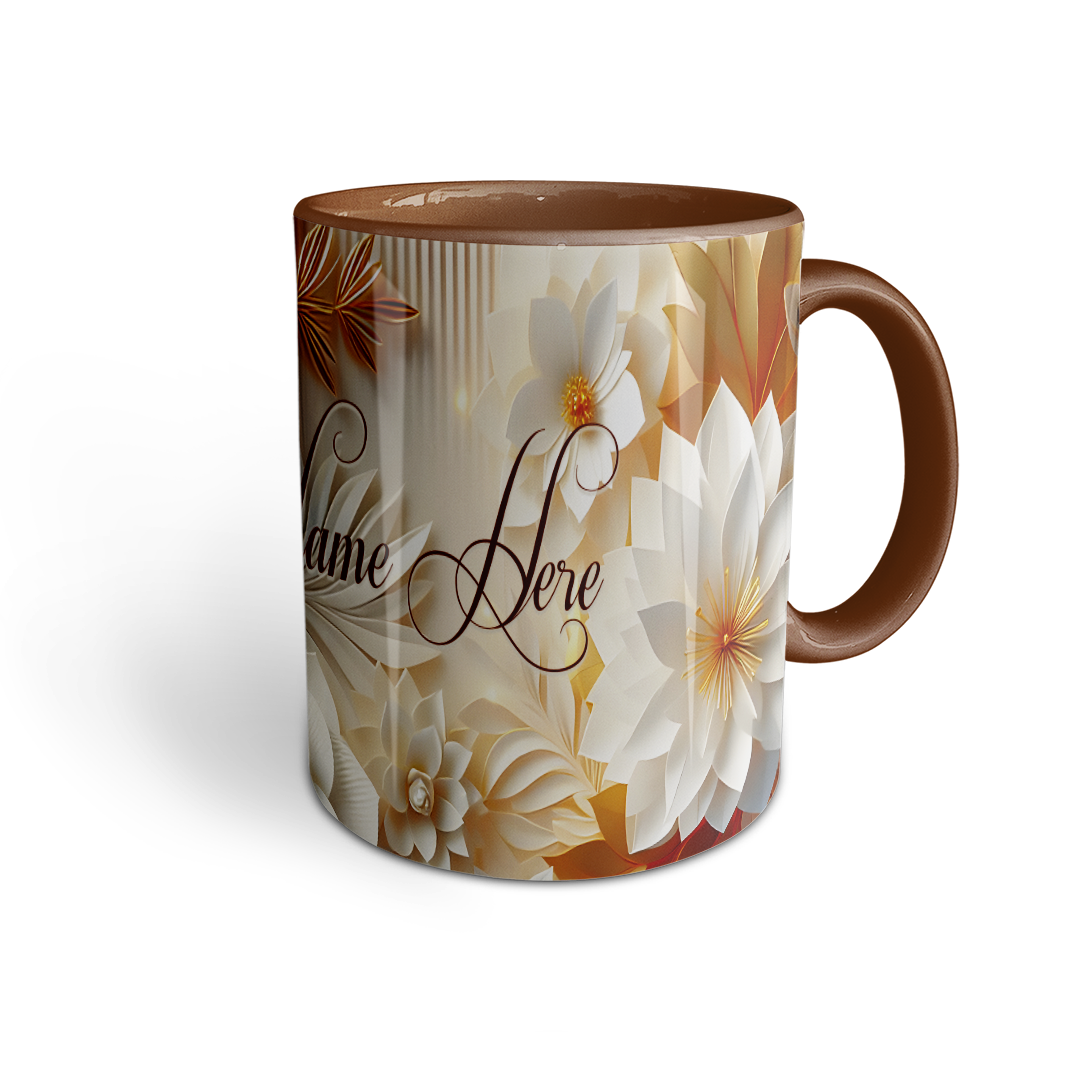 Luxury Floral Custom Name Mug