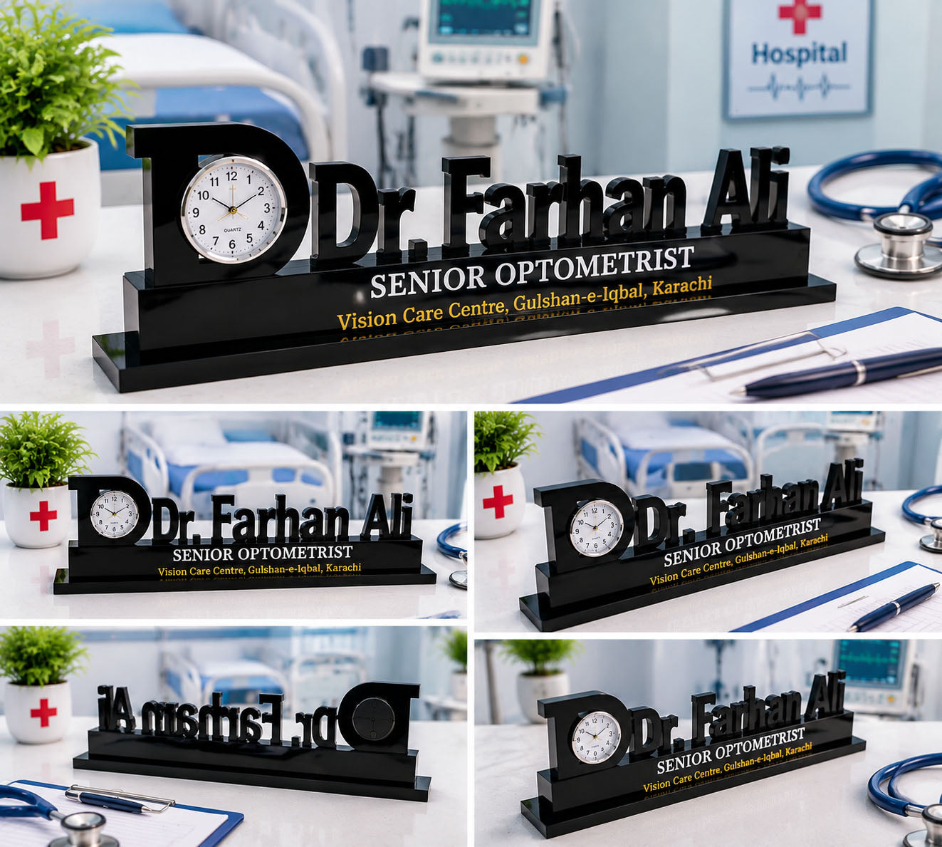 Descriptive Image of Doctor Name Table Clock -3