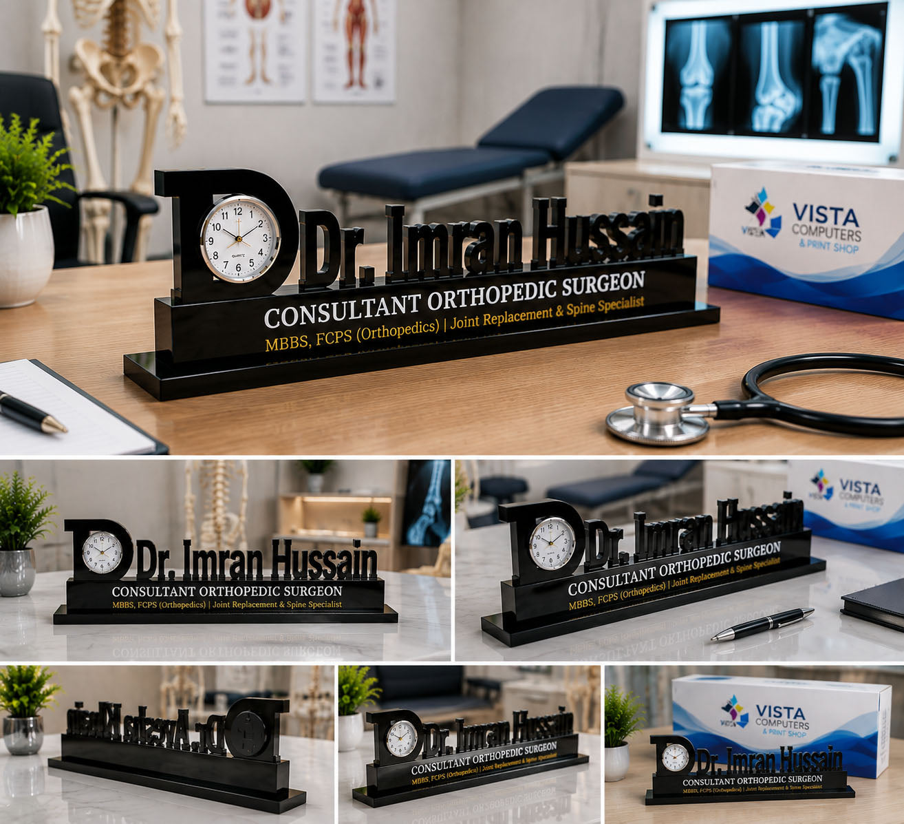 Descriptive Image of Doctor Name Table Clock -2