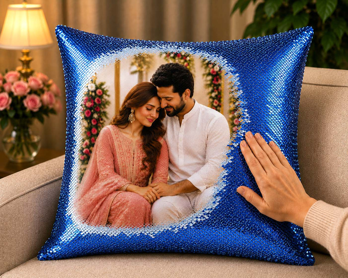 Personalized Magic Sequin Photo Cushion