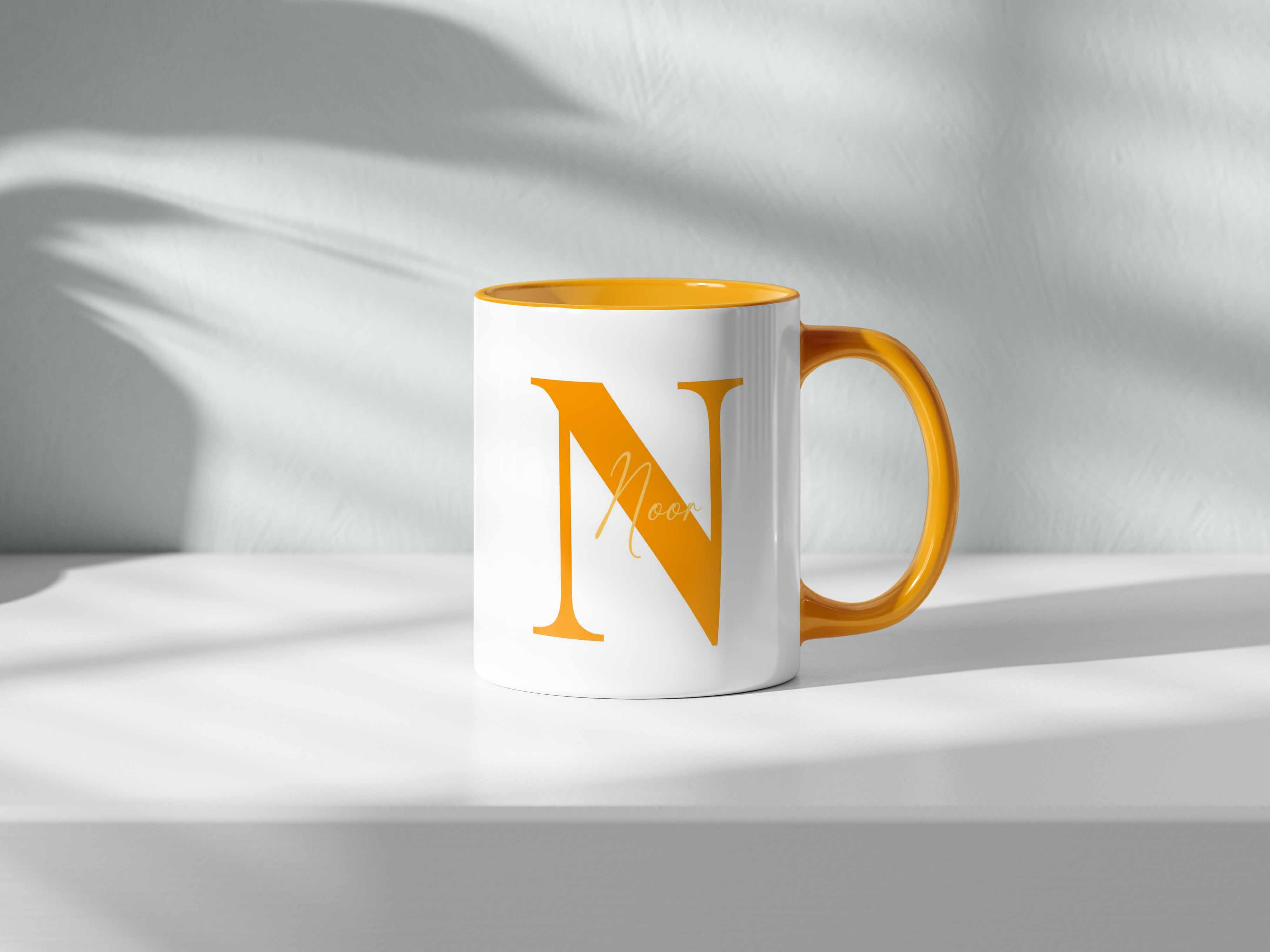 Descriptive Image of Alphabet Initial Name Mug