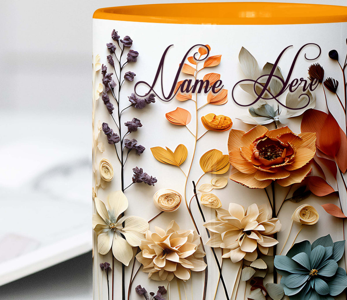 Paperbloom Floral Art Mug