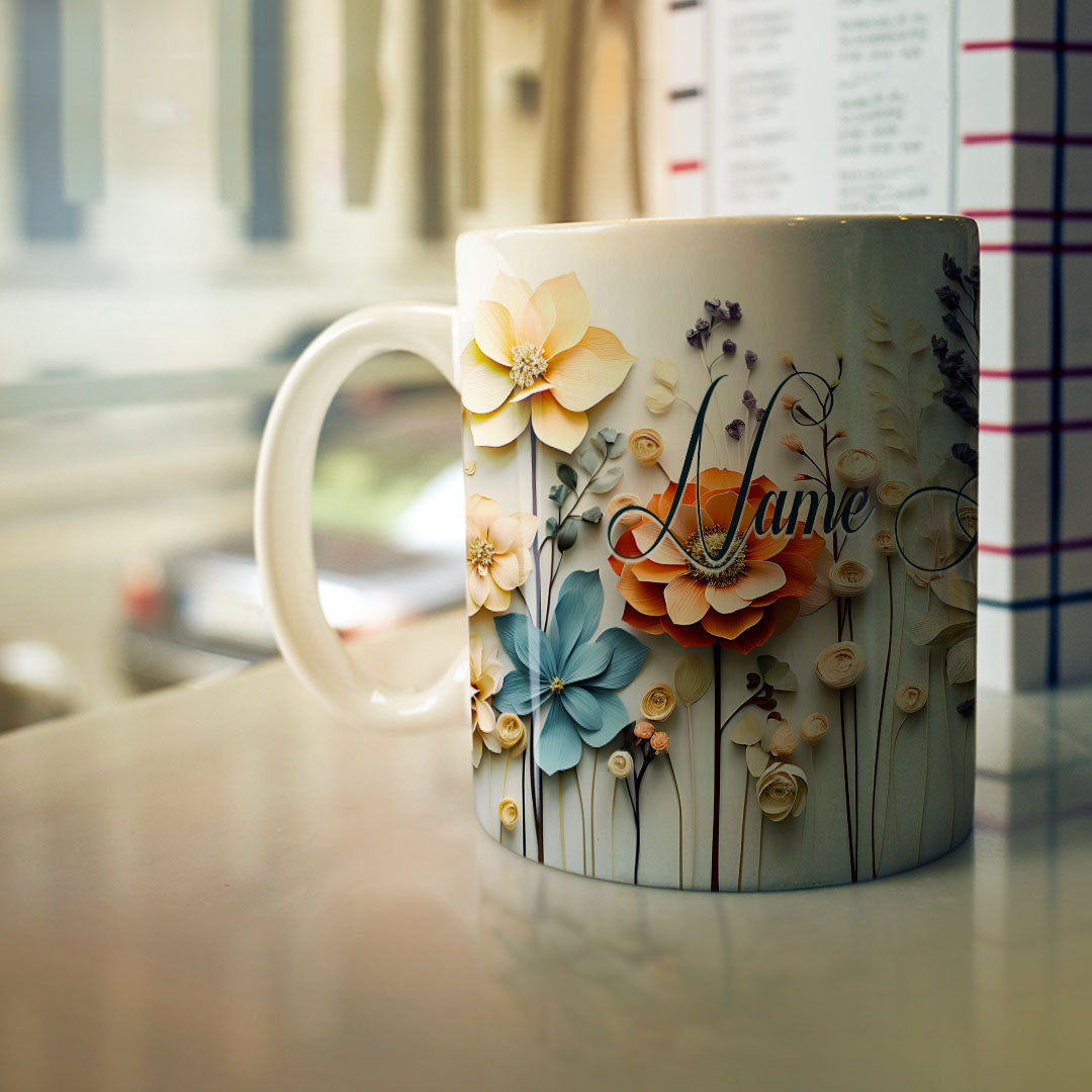 Paperbloom Floral Art Mug