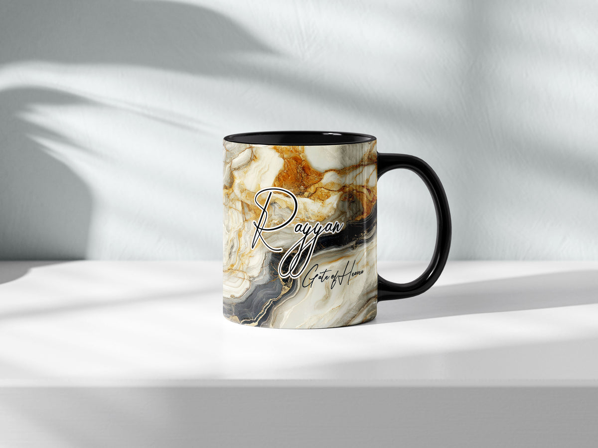 Gold & Charcoal Elegance Marble Mug (Rayyan)