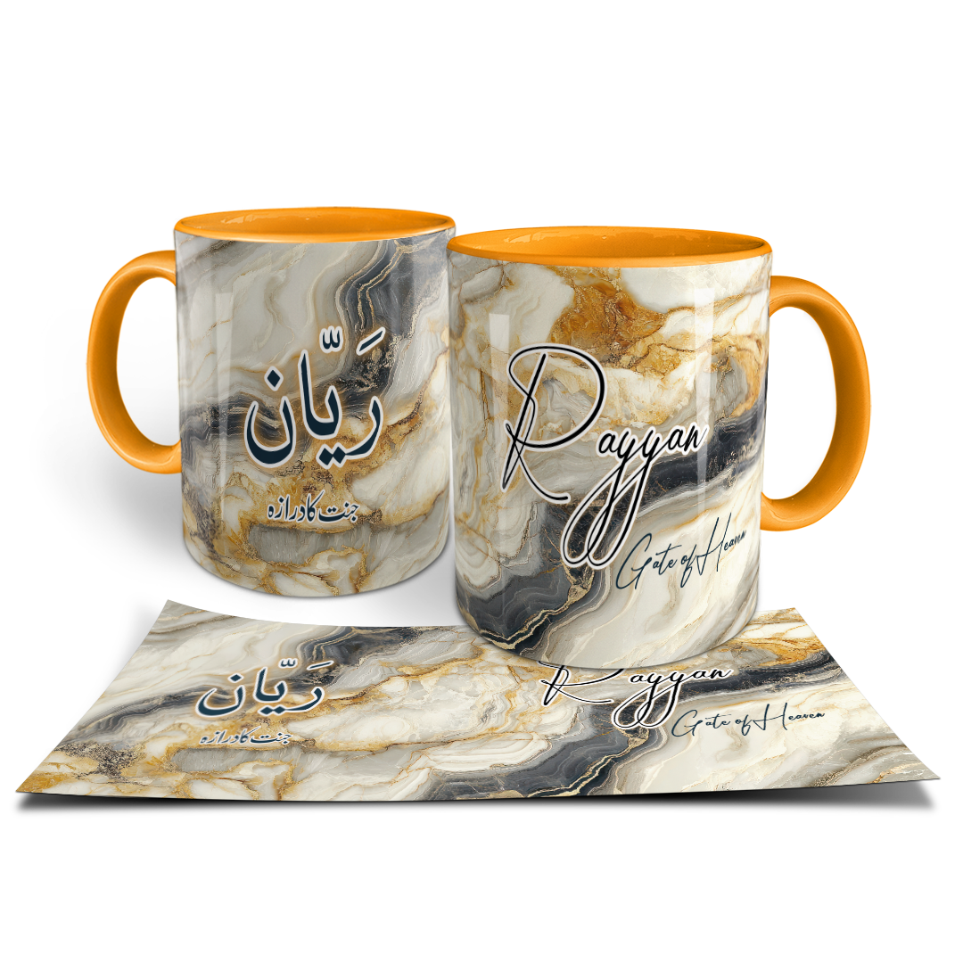 Gold & Charcoal Elegance Marble Mug (Rayyan)