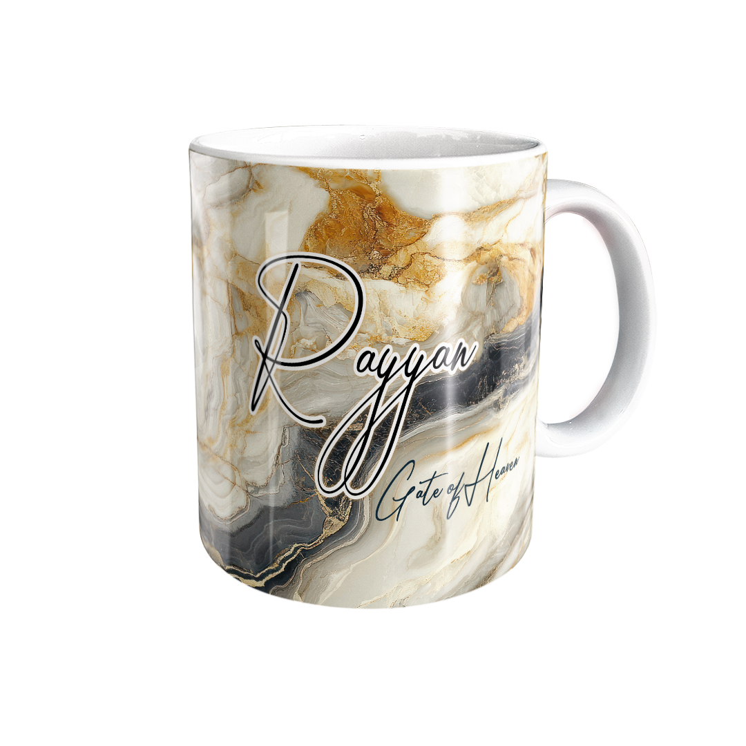 Gold & Charcoal Elegance Marble Mug (Rayyan)