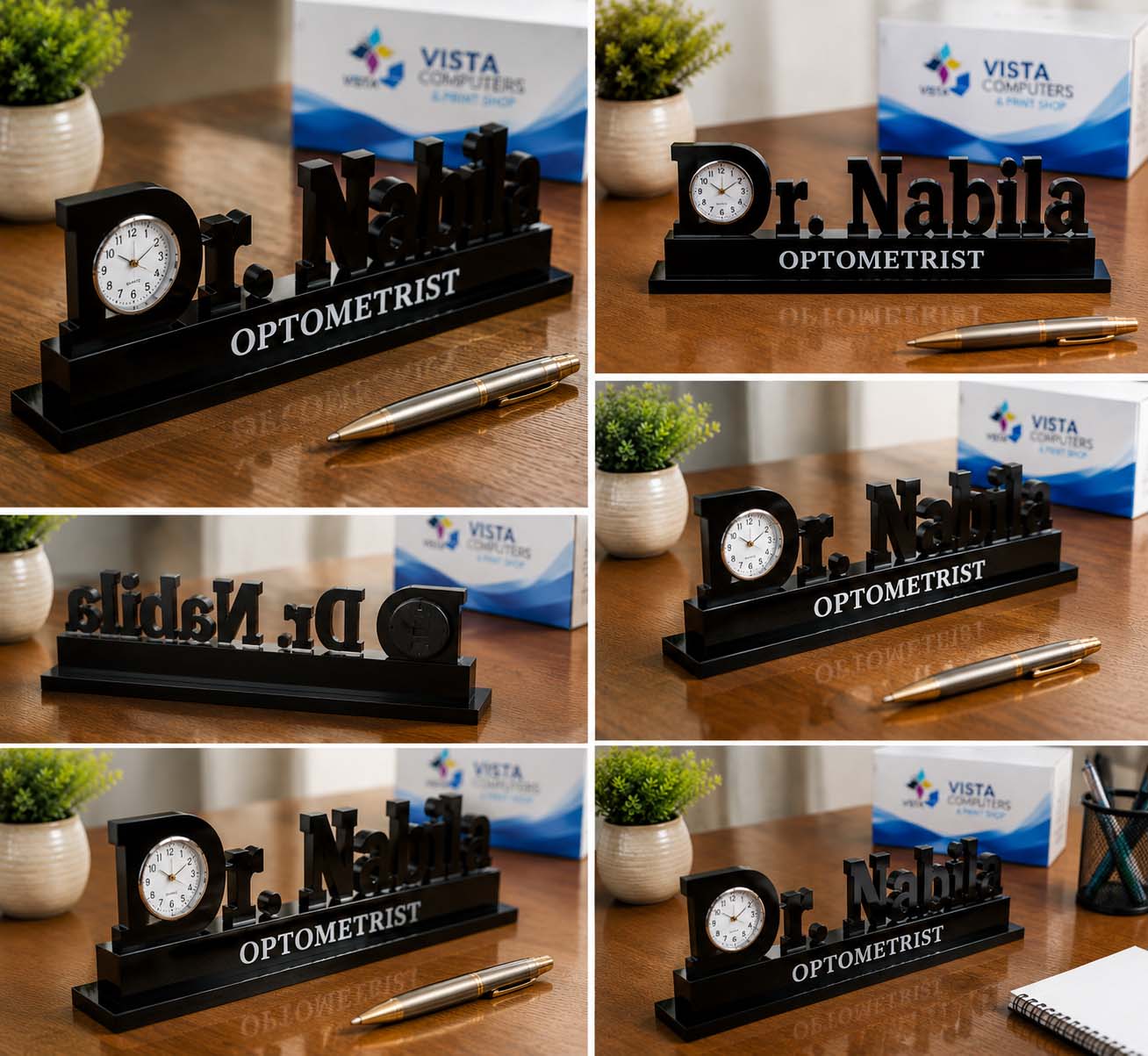 Descriptive Image of Doctor Name Table Clock